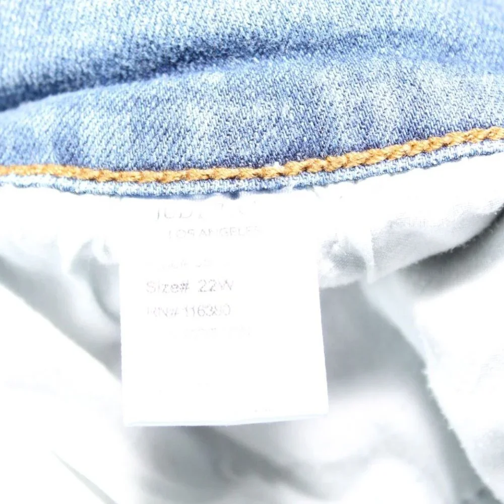 Judy Blue Mid Rise Cropped Fit Distressed Destroyed Jeans Plus Size 22W H13696 - Picture 10 of 11